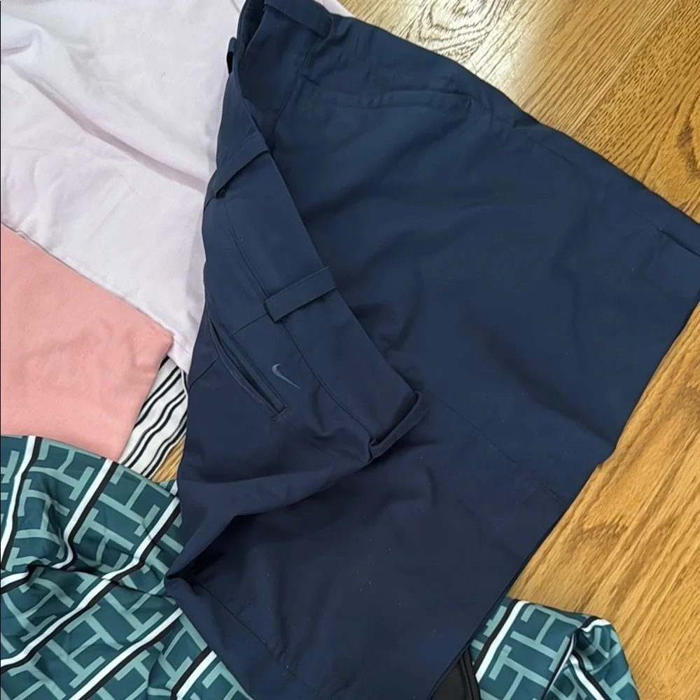 Patterned Green pj, bathing suit, sport tops and skirt bundle size M